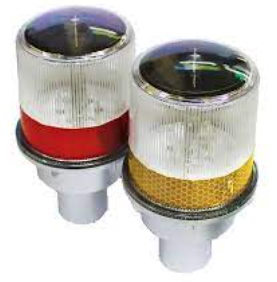 MINI BALIZA SOLAR LED COLOR ROJO AMBAR